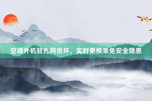 空调外机驻扎网损坏，实时更换幸免安全隐患